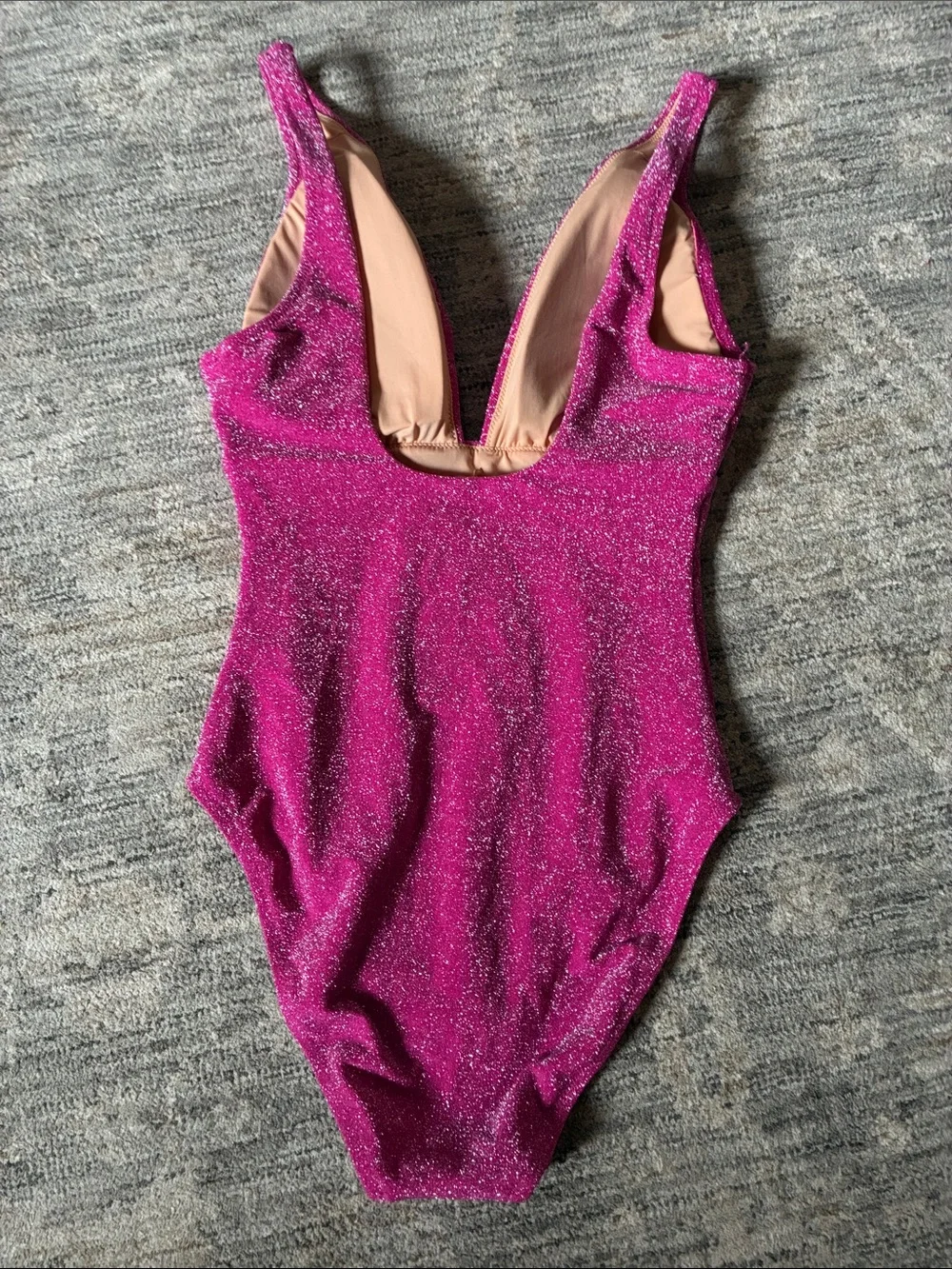 J Crew NWT Sparkle One-Piece Swimsuit in Fuchsia Pink- medium